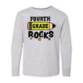 thumbnail image 1 of Inktastic 4th Grade Rocks with Pencil and Stars Long Sleeve Youth T-Shirt, 1 of 5