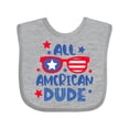 thumbnail image 1 of Inktastic 4th of July All American Dude with Red and Blue Glasses Boys Baby Bib, 1 of 4