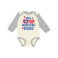 thumbnail image 1 of Inktastic 4th of July All American Dude with Red and Blue Glasses Boys Long Sleeve Baby Bodysuit, 1 of 5