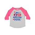 thumbnail image 1 of Inktastic 4th of July All American Dude with Red and Blue Glasses Boys Toddler T-Shirt, 1 of 5