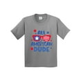 thumbnail image 1 of Inktastic 4th of July All American Dude with Red and Blue Glasses Youth T-Shirt, 1 of 5