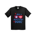 thumbnail image 1 of Inktastic 4th of July All American Dude with Red and Blue Glasses Youth T-Shirt, 1 of 5