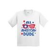 thumbnail image 1 of Inktastic 4th of July All American Dude with Red and Blue Glasses Youth T-Shirt, 1 of 5