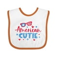 thumbnail image 1 of Inktastic 4th of July American Cutie Red and Blue Stars and Hearts Boys or Girls Baby Bib, 1 of 4