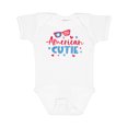 thumbnail image 1 of Inktastic 4th of July American Cutie Red and Blue Stars and Hearts Boys or Girls Baby Bodysuit, 1 of 5