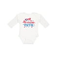 thumbnail image 1 of Inktastic 4th of July American Cutie Red and Blue Stars and Hearts Boys or Girls Long Sleeve Baby Bodysuit, 1 of 5