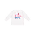 thumbnail image 1 of Inktastic 4th of July American Cutie Red and Blue Stars and Hearts Boys or Girls Long Sleeve Toddler T-Shirt, 1 of 5