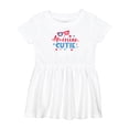 thumbnail image 1 of Inktastic 4th of July American Cutie Red and Blue Stars and Hearts Girls Baby Dress, 1 of 5