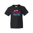 thumbnail image 1 of Inktastic 4th of July American Cutie Red and Blue Stars and Hearts Youth T-Shirt, 1 of 5