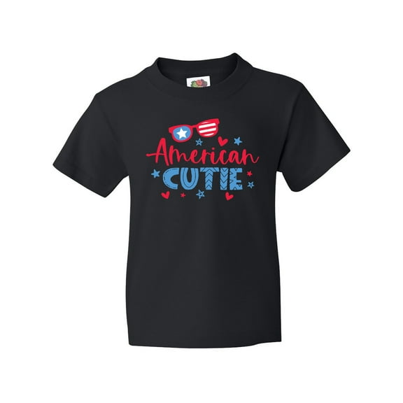 Inktastic 4th of July American Cutie Red and Blue Stars and Hearts Youth T-Shirt