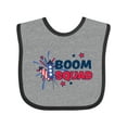 thumbnail image 1 of Inktastic 4th of July Boom Squad Blue and Red Fireworks Boys or Girls Baby Bib, 1 of 4