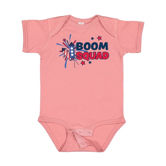 Inktastic 4th of July Boom Squad Blue and Red Fireworks Boys or Girls Baby Bodysuit