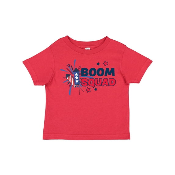 Inktastic 4th of July Boom Squad Blue and Red Fireworks Boys or Girls Toddler T-Shirt