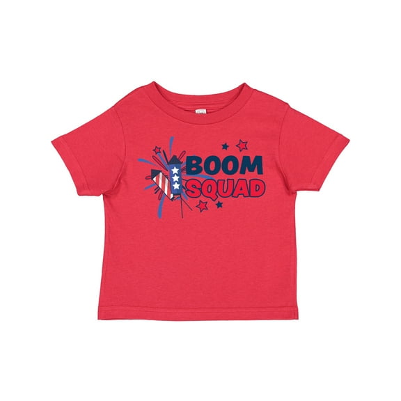 Inktastic 4th of July Boom Squad Blue and Red Fireworks Boys or Girls Toddler T-Shirt