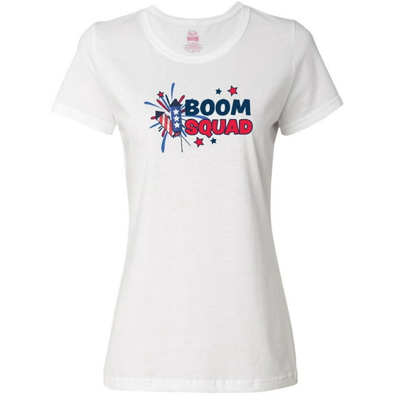 Inktastic 4th of July Boom Squad Blue and Red Fireworks Women's T-Shirt