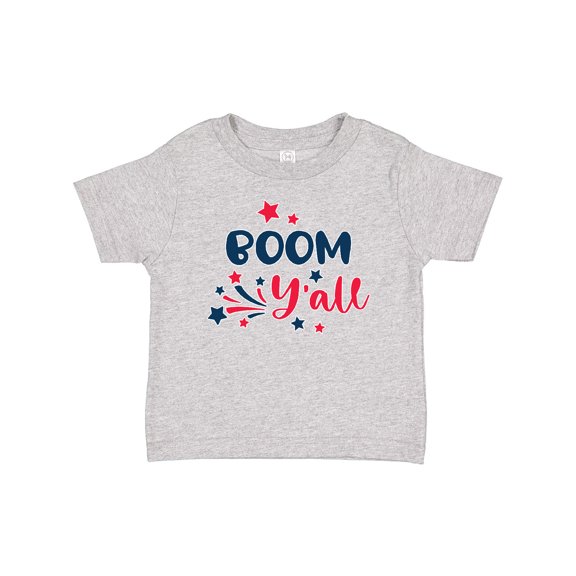Inktastic 4th of July Boom Y'all with Red White and Blue Stars Boys or Girls Baby T-Shirt