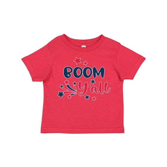 Inktastic 4th of July Boom Y'all with Red White and Blue Stars Boys or Girls Toddler T-Shirt