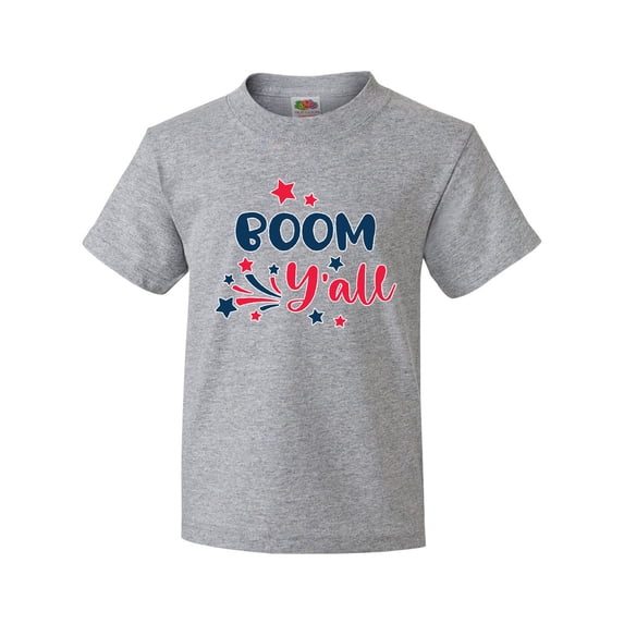 Inktastic 4th of July Boom Y'all with Red White and Blue Stars Youth T-Shirt