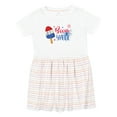 thumbnail image 1 of Inktastic 4th of July Boom Ya'll Popsicle and Firework Design Girls Toddler Dress, 1 of 5