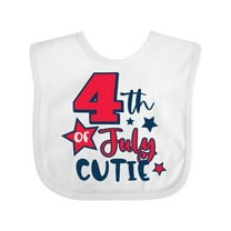Inktastic 4th of July Cutie with Stars Boys or Girls Baby Bib