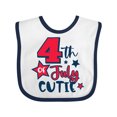 thumbnail image 1 of Inktastic 4th of July Cutie with Stars Boys or Girls Baby Bib, 1 of 4