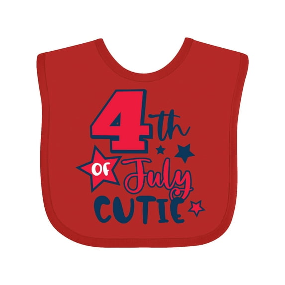 Inktastic 4th of July Cutie with Stars Boys or Girls Baby Bib