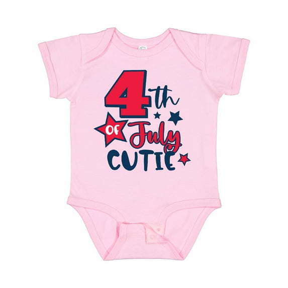 Inktastic 4th of July Cutie with Stars Boys or Girls Baby Bodysuit