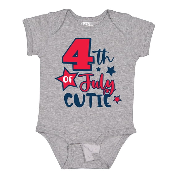 Inktastic 4th of July Cutie with Stars Boys or Girls Baby Bodysuit