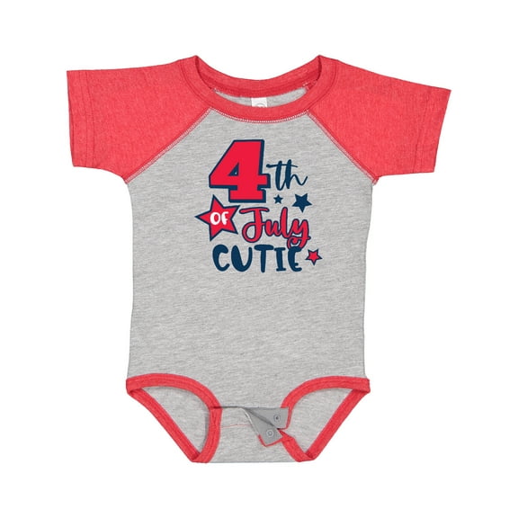 Inktastic 4th of July Cutie with Stars Boys or Girls Baby Bodysuit