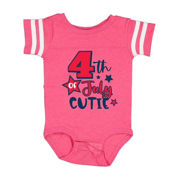 Inktastic 4th of July Cutie with Stars Boys or Girls Baby Bodysuit