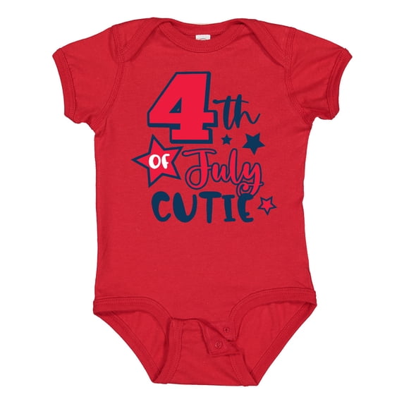 Inktastic 4th of July Cutie with Stars Boys or Girls Baby Bodysuit