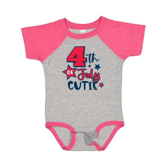 Inktastic 4th of July Cutie with Stars Boys or Girls Baby Bodysuit
