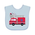 thumbnail image 1 of Inktastic 4th of July Firetruck with Red and Blue Stars Boys or Girls Baby Bib, 1 of 4