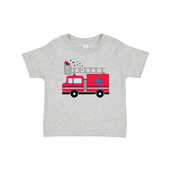 Inktastic 4th of July Firetruck with Red and Blue Stars Boys or Girls Baby T-Shirt