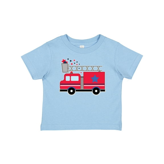 Inktastic 4th of July Firetruck with Red and Blue Stars Boys or Girls Baby T-Shirt