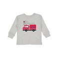 thumbnail image 1 of Inktastic 4th of July Firetruck with Red and Blue Stars Boys or Girls Long Sleeve Toddler T-Shirt, 1 of 5