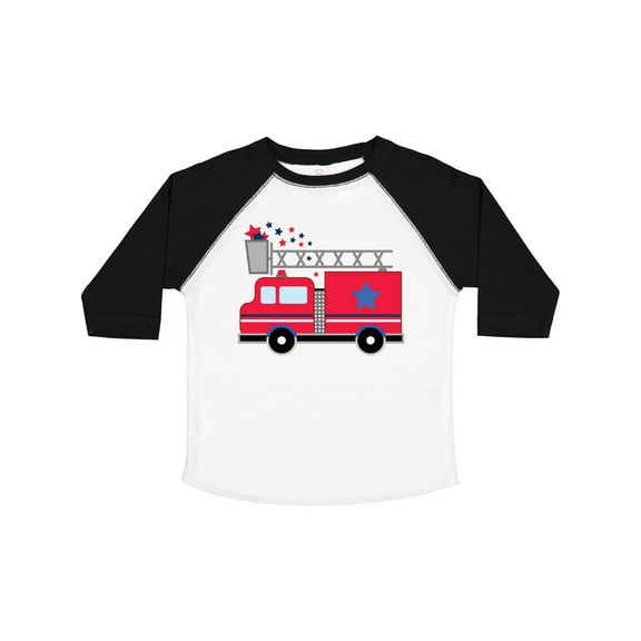 Inktastic 4th of July Firetruck with Red and Blue Stars Boys or Girls Toddler T-Shirt