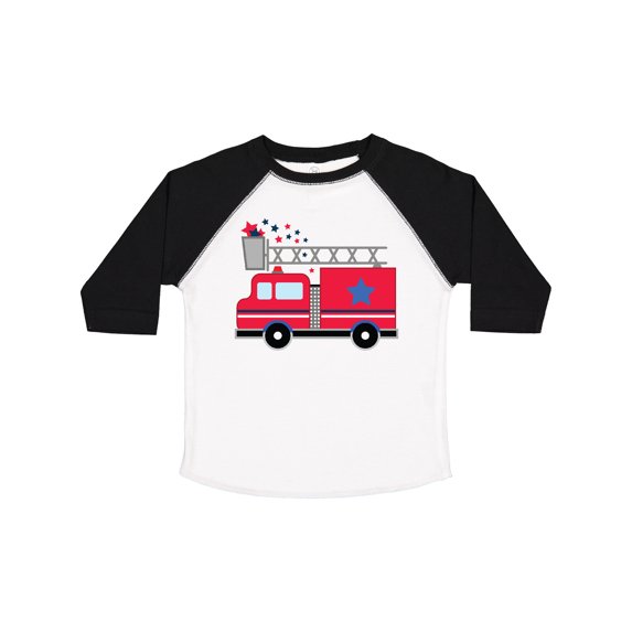 Inktastic 4th of July Firetruck with Red and Blue Stars Boys or Girls Toddler T-Shirt