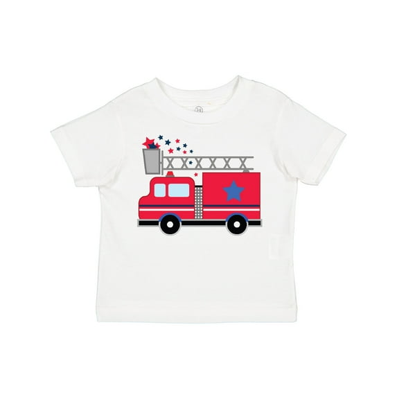 Inktastic 4th of July Firetruck with Red and Blue Stars Boys or Girls Toddler T-Shirt