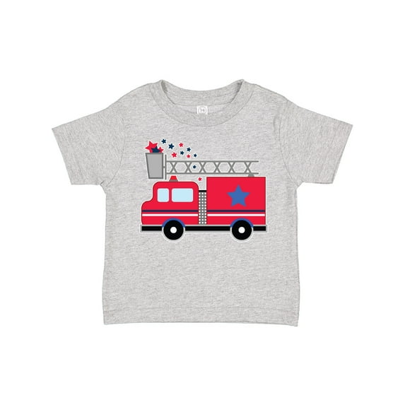 Inktastic 4th of July Firetruck with Red and Blue Stars Boys or Girls Toddler T-Shirt