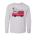 thumbnail image 1 of Inktastic 4th of July Firetruck with Red and Blue Stars Long Sleeve Youth T-Shirt, 1 of 5