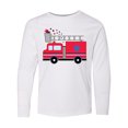 thumbnail image 1 of Inktastic 4th of July Firetruck with Red and Blue Stars Long Sleeve Youth T-Shirt, 1 of 5