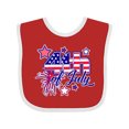 thumbnail image 1 of Inktastic 4th of July Fireworks Stars and American Flag Boys or Girls Baby Bib, 1 of 4