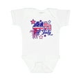 thumbnail image 1 of Inktastic 4th of July Fireworks Stars and American Flag Boys or Girls Baby Bodysuit, 1 of 5