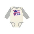 thumbnail image 1 of Inktastic 4th of July Fireworks Stars and American Flag Boys or Girls Long Sleeve Baby Bodysuit, 1 of 5