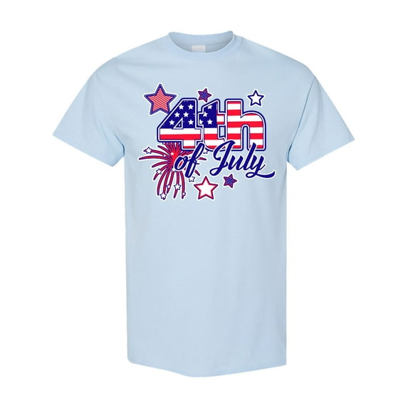 Inktastic 4th of July Fireworks Stars and American Flag T-Shirt