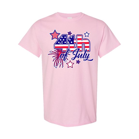 Inktastic 4th of July Fireworks Stars and American Flag T-Shirt
