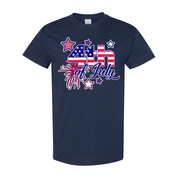 Inktastic 4th of July Fireworks Stars and American Flag T-Shirt
