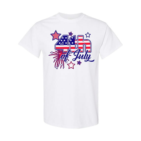 Inktastic 4th of July Fireworks Stars and American Flag T-Shirt