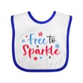 thumbnail image 1 of Inktastic 4th of July Free to Sparkle in Red White and Blue Boys or Girls Baby Bib, 1 of 4